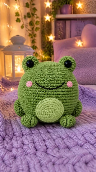 Sapinho bolinha de amigurumi